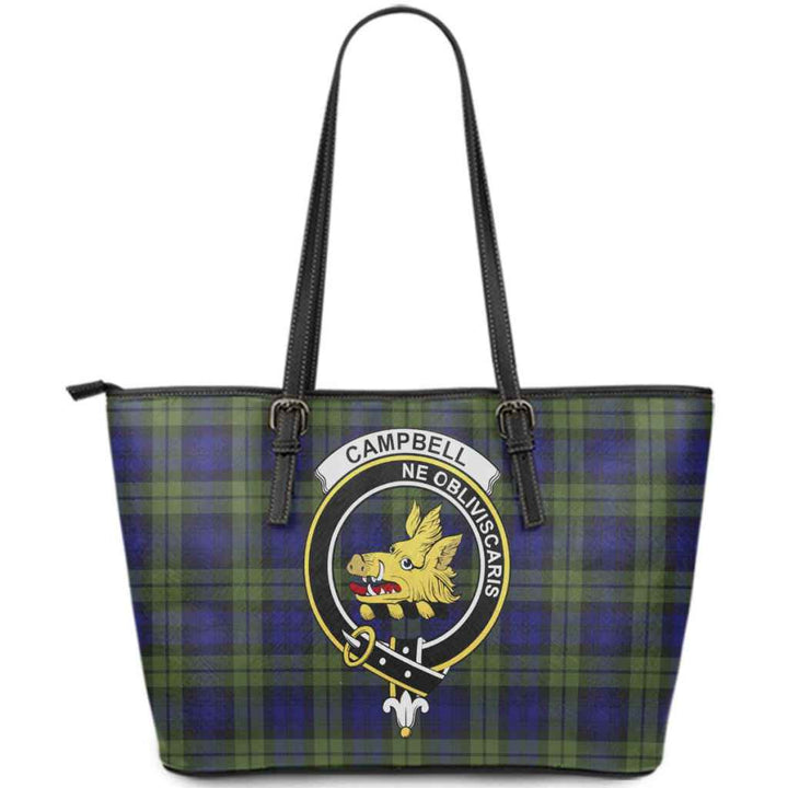 Scottish Campbell of Breadalbane Clan Crest Tartan Leather Tote Tartan Plaid