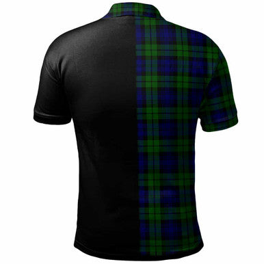 Scottish Campbell of Breadalbane Clan Crest Tartan Polo Shirt - Half in Me Back Side Tartan Plaid