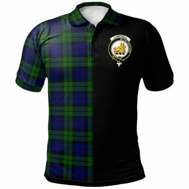 Scottish Campbell of Breadalbane Clan Crest Tartan Polo Shirt - Half in Me Front Side Tartan Plaid