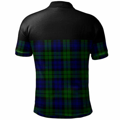 Scottish Campbell of Breadalbane Clan Crest Tartan Polo Shirt - Horizontal Style Back Side Tartan Plaid
