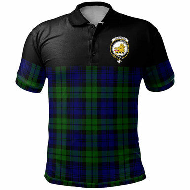 Scottish Campbell of Breadalbane Clan Crest Tartan Polo Shirt - Horizontal Style Front Side Tartan Plaid