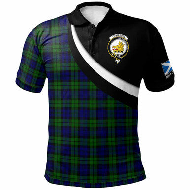 Scottish Campbell of Breadalbane Clan Crest Tartan Polo Shirt - Scotland Forever Style Front Side Tartan Plaid