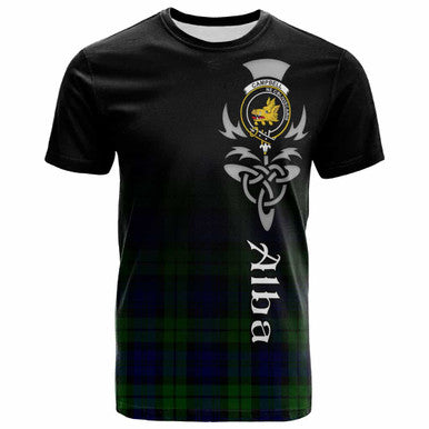 Scottish Campbell of Breadalbane Clan Crest Tartan T-Shirt - Alba Gu Brath Family Crest Celtic Inspired Front Side Tartan Plaid