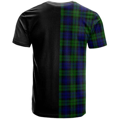 Scottish Campbell of Breadalbane Clan Crest Tartan T-Shirt Half in Me Back Side Tartan Plaid