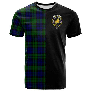 Scottish Campbell of Breadalbane Clan Crest Tartan T-Shirt Half in Me Front Side Tartan Plaid