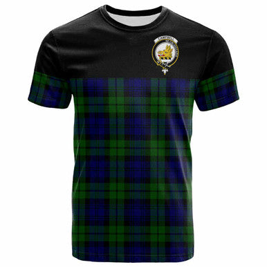 Scottish Campbell of Breadalbane Clan Crest Tartan T-Shirt - Horizontal Style Front Side Tartan Plaid