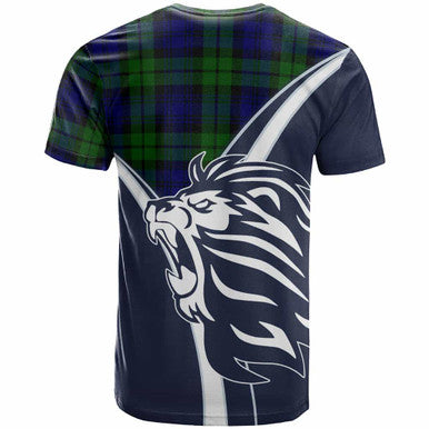 Scottish Campbell of Breadalbane Clan Crest Tartan T-Shirt - Bend Style Back Side Tartan Plaid