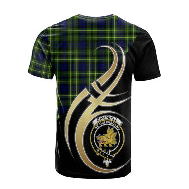 Scottish Campbell of Breadalbane Modern Clan Crest Tartan T-Shirt Believe in Me Back Side Tartan Plaid