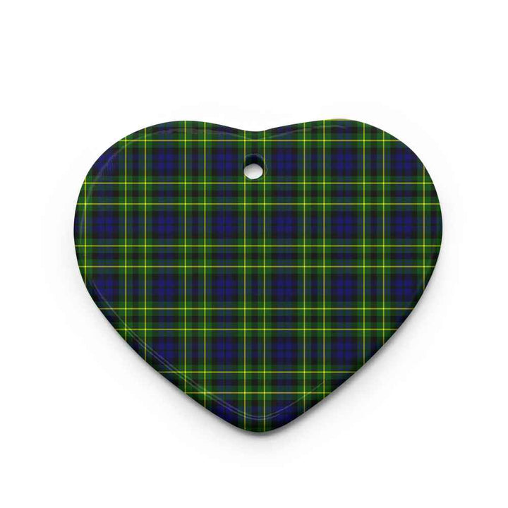 Scottish Campbell of Breadalbane Modern Clan Tartan Ceramic Ornament Heart Shape Tartan Plaid