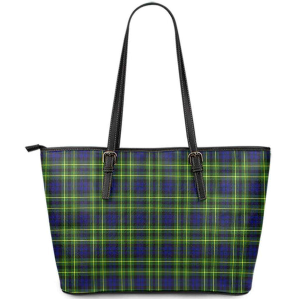 Scottish Campbell of Breadalbane Modern Clan Tartan Leather Tote Tartan Plaid