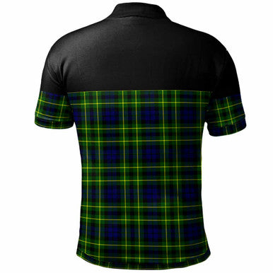 Scottish Campbell of Breadalbane Modern Clan Tartan Polo Shirt - Horizontal Style Back Side Tartan Plaid