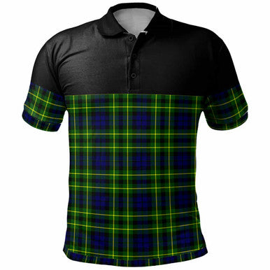 Scottish Campbell of Breadalbane Modern Clan Tartan Polo Shirt - Horizontal Style Front Side Tartan Plaid