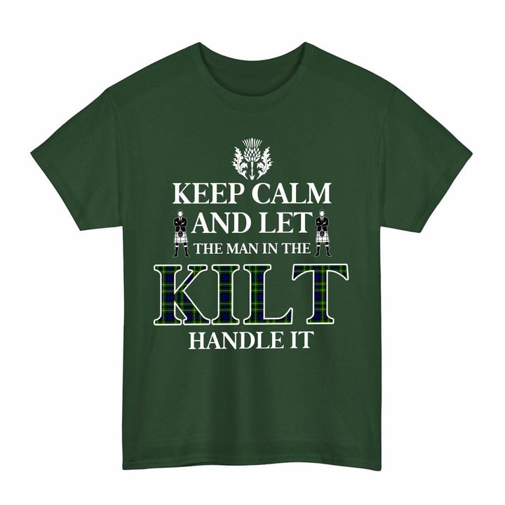 Scottish Campbell of Breadalbane Modern Clan Tartan T-Shirt - Keep Calm Tartan Plaid Forest Green Color
