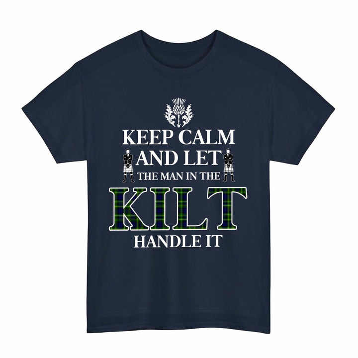 Scottish Campbell of Breadalbane Modern Clan Tartan T-Shirt - Keep Calm Tartan Plaid Navy Color