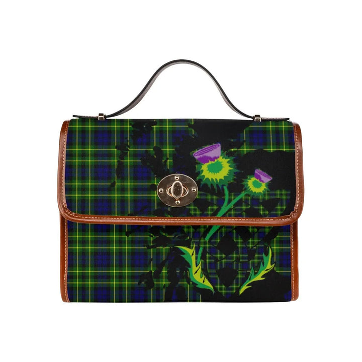 Scottish Campbell of Breadalbane Modern Clan Tartan Waterproof Canvas Bag With Thistle Tartan Plaid 1