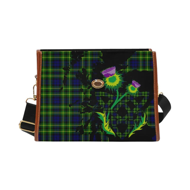 Scottish Campbell of Breadalbane Modern Clan Tartan Waterproof Canvas Bag With Thistle Tartan Plaid 2