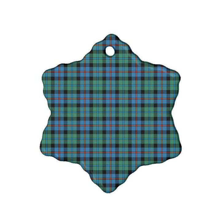 Scottish Campbell of Cawdor Ancient Clan Tartan Ceramic Ornament Snow Flake Shape Tartan Plaid