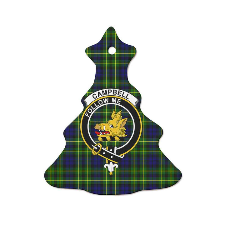 Scottish CampBell Shape of Cawdor Clan Crest Tartan Ceramic Ornament Tree Shape Tartan Plaid