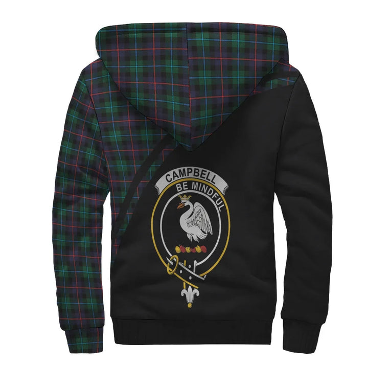 Scottish Campbell of Cawdor Clan Crest Tartan Curve Sherpa Hoodie