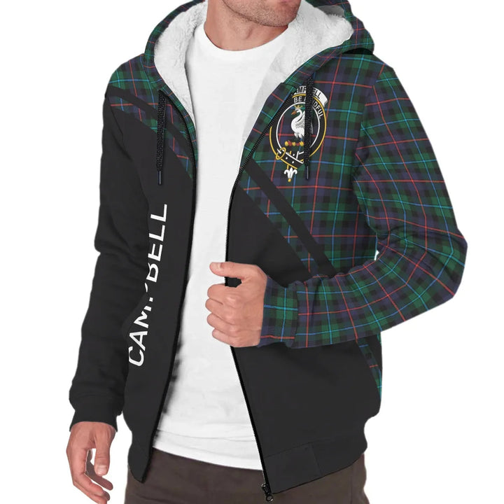 Scottish Campbell of Cawdor Clan Crest Tartan Curve Sherpa Hoodie