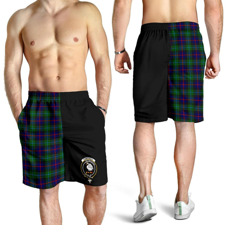 Scottish Campbell of Cawdor Clan Crest Tartan Half of Me Men's Shorts