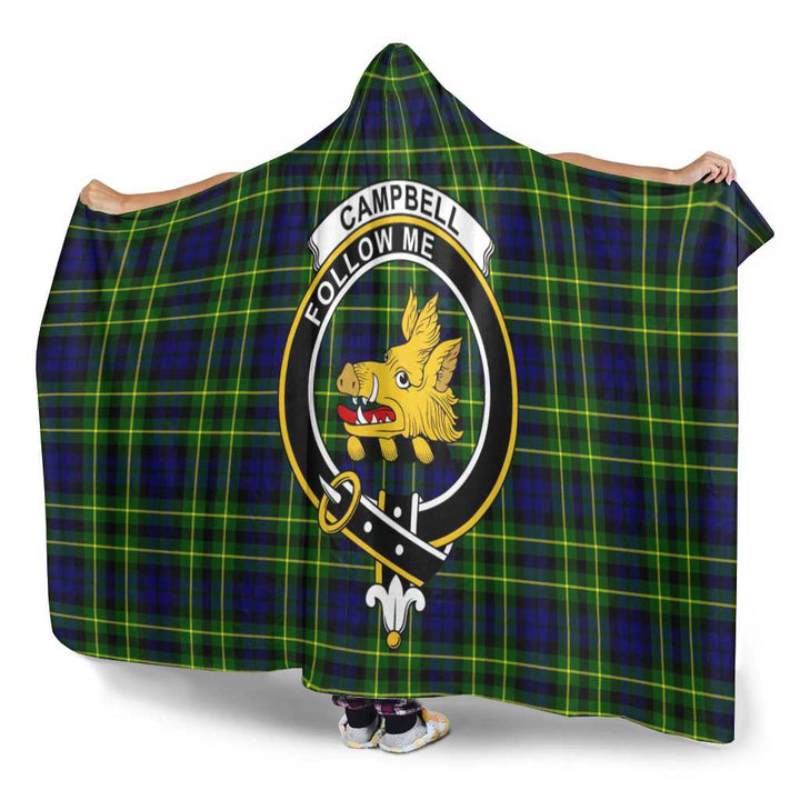 Scottish Campbell of Cawdor Clan Crest Tartan Hooded Blanket Tartan Plaid 3