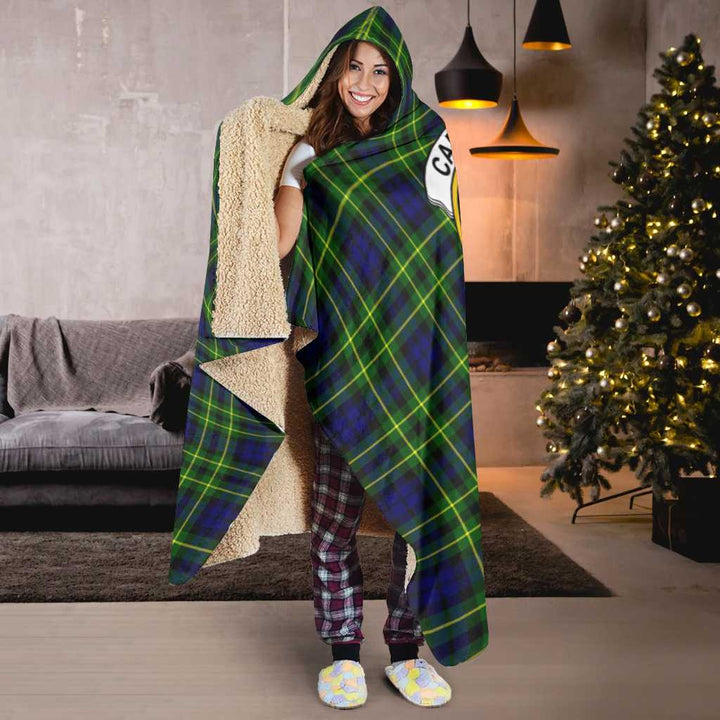 Scottish Campbell of Cawdor Clan Crest Tartan Hooded Blanket Tartan Plaid 6