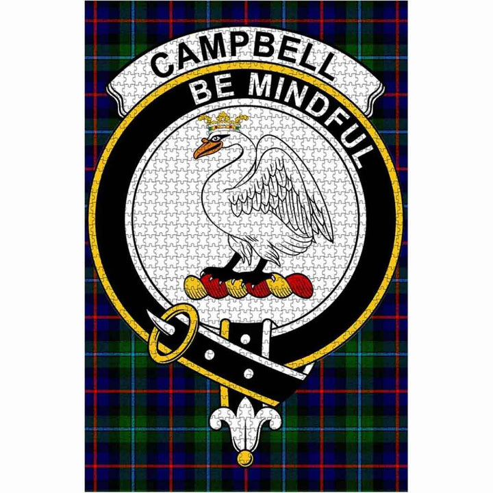 Scottish Campbell of Cawdor Clan Crest Tartan Jigsaw Puzzle 1