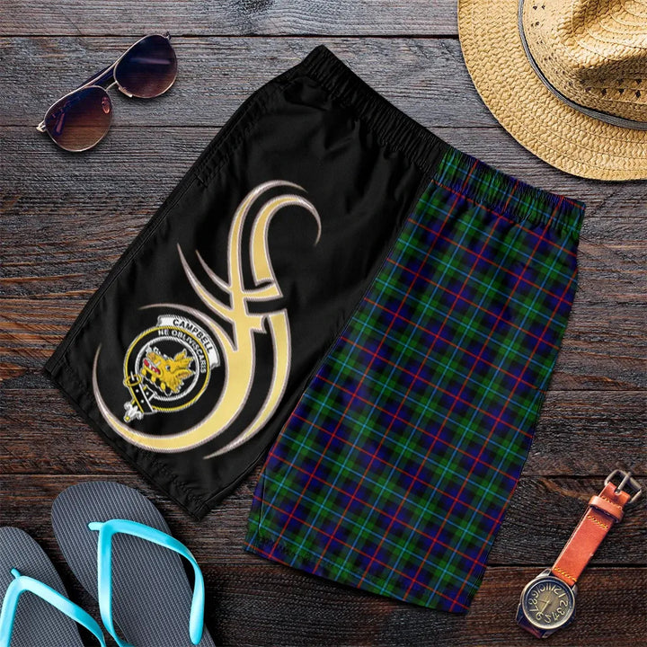 Scottish Campbell of Cawdor Modern Clan Crest Tartan Believe in Me Men's Shorts
