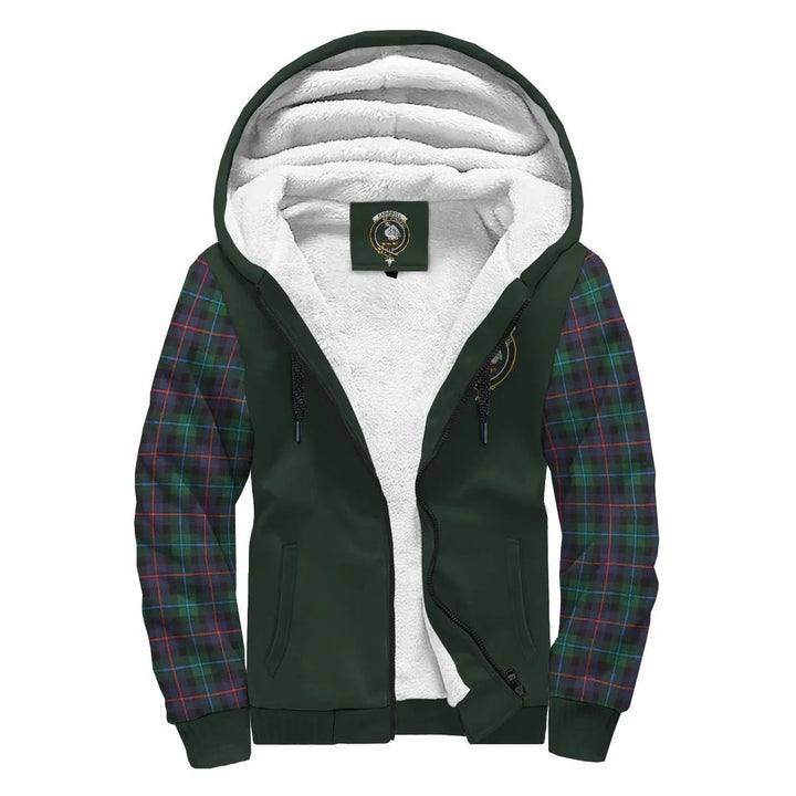 Scottish Campbell of Cawdor Modern Clan Crest Tartan Plaid Sleeve Sherpa Hoodie