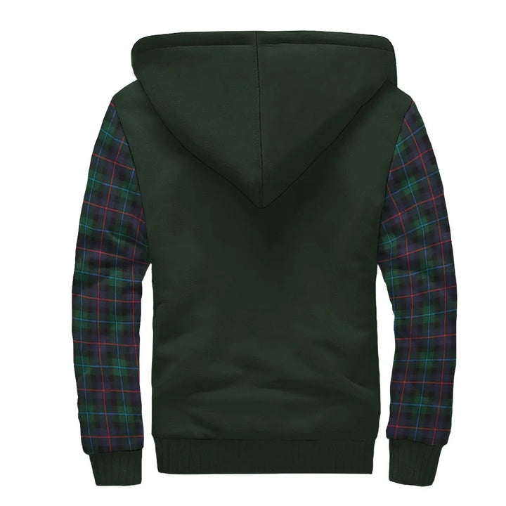 Scottish Campbell of Cawdor Modern Clan Crest Tartan Plaid Sleeve Sherpa Hoodie