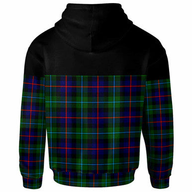 Scottish Campbell of Cawdor Modern Clan Tartan Hoodie - Horizontal Style Back Side Tartan Plaid