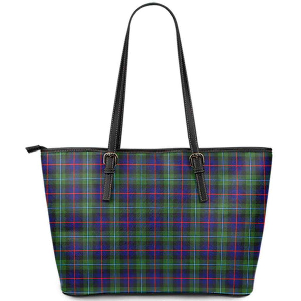 Scottish Campbell of Cawdor Modern Clan Tartan Leather Tote Tartan Plaid