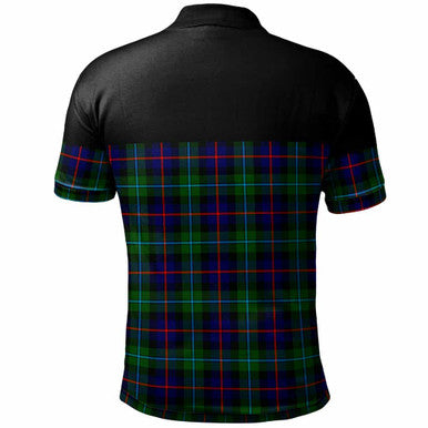 Scottish Campbell of Cawdor Modern Clan Tartan Polo Shirt - Horizontal Style Back Side Tartan Plaid