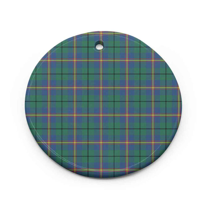 Scottish Carmichael Ancient Clan Tartan Ceramic Ornament Circle Shape Tartan Plaid