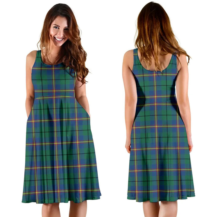 Scottish Carmichael Ancient Clan Tartan Women Midi Dress