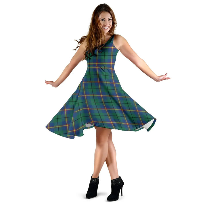 Scottish Carmichael Ancient Clan Tartan Women Midi Dress
