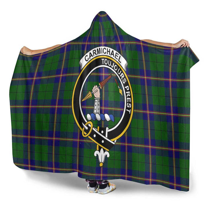 Scottish Carmichael Clan Crest Tartan Hooded Blanket Tartan Plaid 3
