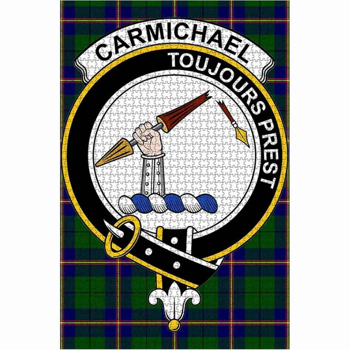 Scottish Carmichael Clan Crest Tartan Jigsaw Puzzle 1