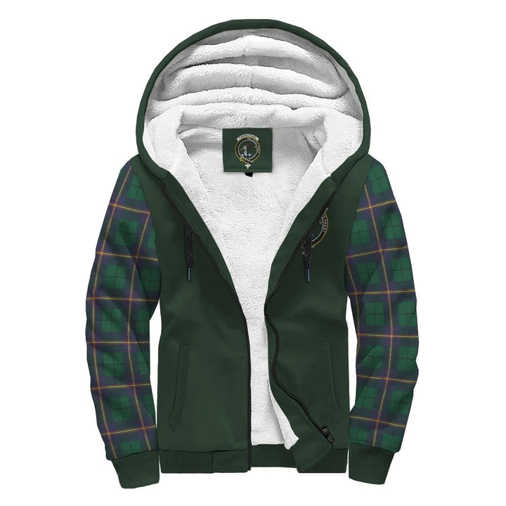 Scottish Carmichael Clan Crest Tartan Plaid Sleeve Sherpa Hoodie