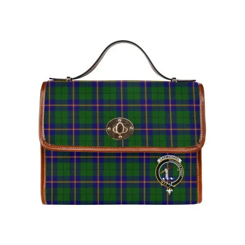 Scottish Carmichael Clan Crest Tartan Waterproof Canvas Bag Tartan Plaid 1