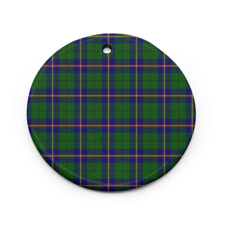 Scottish Carmichael Modern Clan Tartan Ceramic Ornament Circle Shape Tartan Plaid
