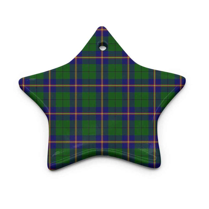 Scottish Carmichael Modern Clan Tartan Ceramic Ornament Star Shape Tartan Plaid