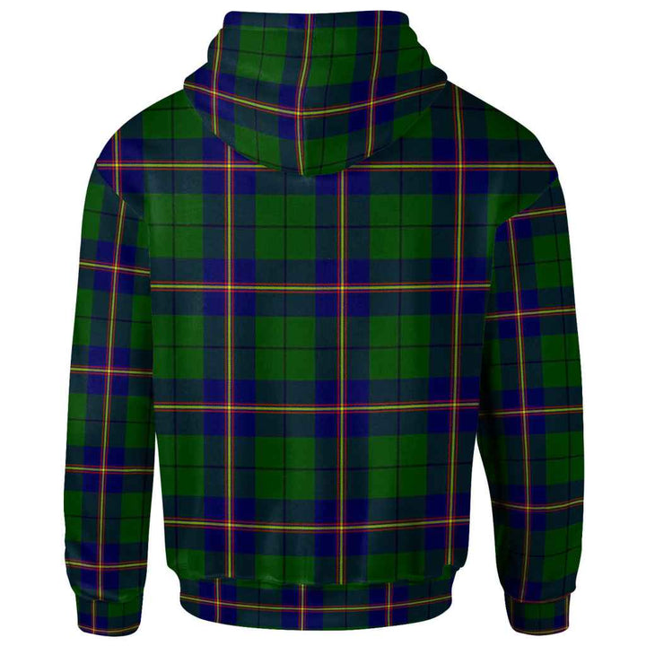 Scottish Carmichael Modern Clan Tartan Hoodie Back Side Tartan Plaid