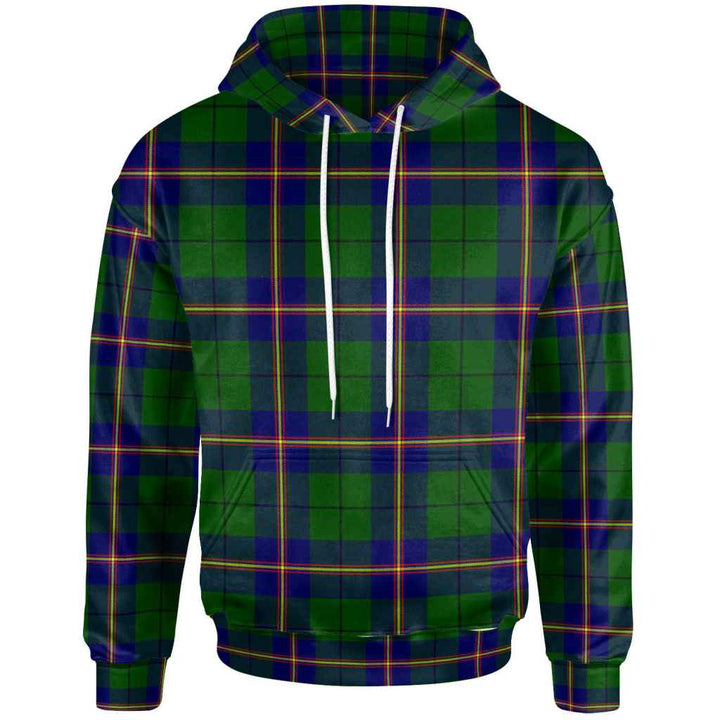 Scottish Carmichael Modern Clan Tartan Hoodie Front Side Tartan Plaid