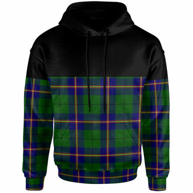 Scottish Carmichael Modern Clan Tartan Hoodie - Horizontal Style Front Side Tartan Plaid