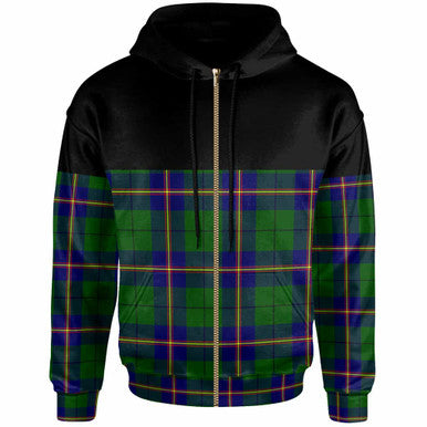 Scottish Carmichael Modern Clan Tartan Hoodie - Horizontal Style Zip Tartan Plaid