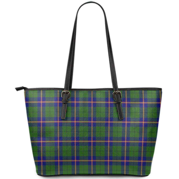 Scottish Carmichael Modern Clan Tartan Leather Tote Tartan Plaid