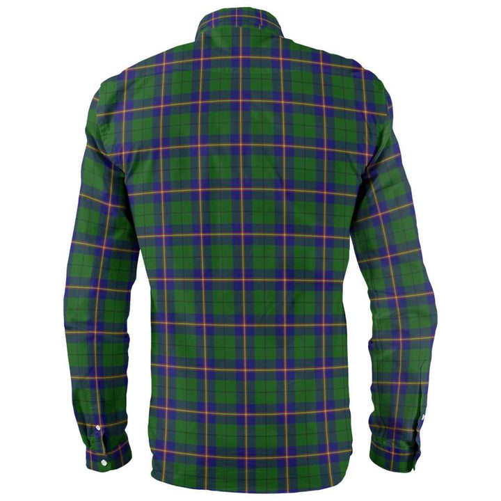 Scottish Carmichael Modern Clan Tartan Long Sleeve Shirt Back Side Tartan Plaid