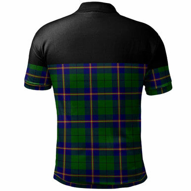 Scottish Carmichael Modern Clan Tartan Polo Shirt - Horizontal Style Back Side Tartan Plaid